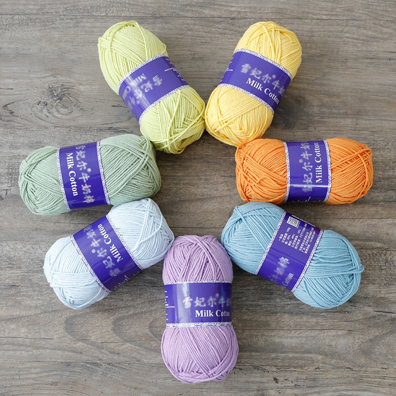 Len Milk Cotton Mác Xanh - Len Milk Cotton 100g 5 Len Milk Cotton Mác Xanh - Len Milk Cotton 100g - Ảnh 5
