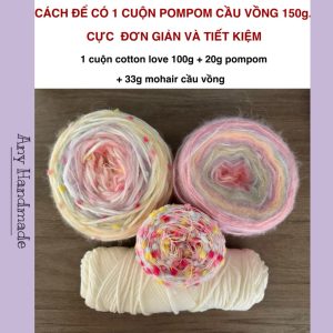 Len Pompom Sợi Nhỏ - 50g/cuộn